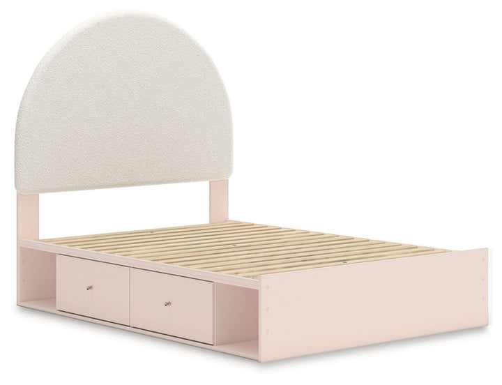 Wistenpine - Full Upholstered Panel Bed With Under Bed Storage - Blush by Ashley Furniture product image