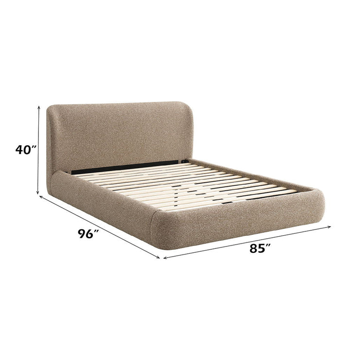 Erica - Eastern King Bed - Dark Beige Tweed