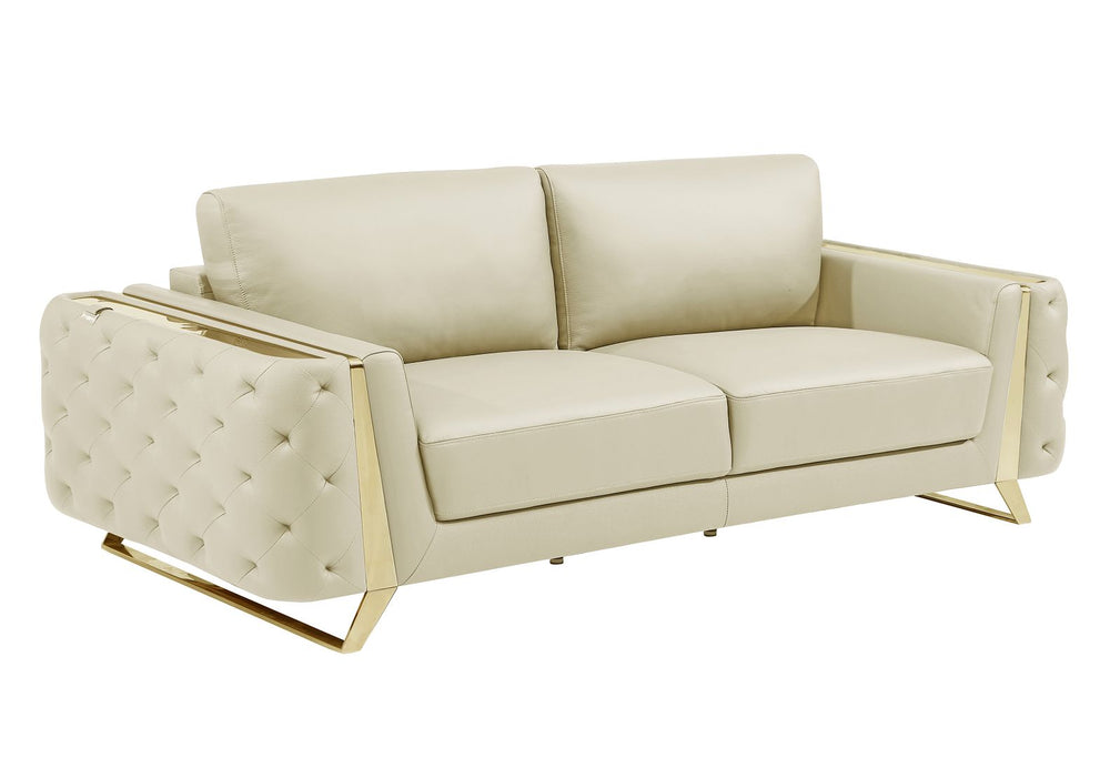DivanItalia 1050 2-Piece Sofa Set in Top-Grain Italian Leather - Beige