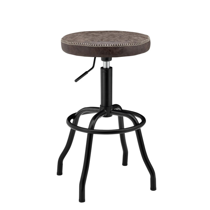 Eaton Faux Leather Gaslift Swivel Bar Stool - Vintage Coffee Brown - view 5