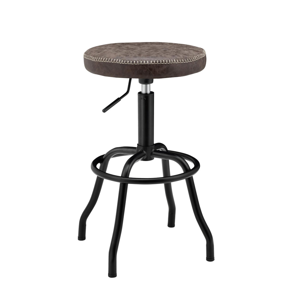 Eaton Faux Leather Gaslift Swivel Bar Stool - Vintage Coffee Brown - view 5