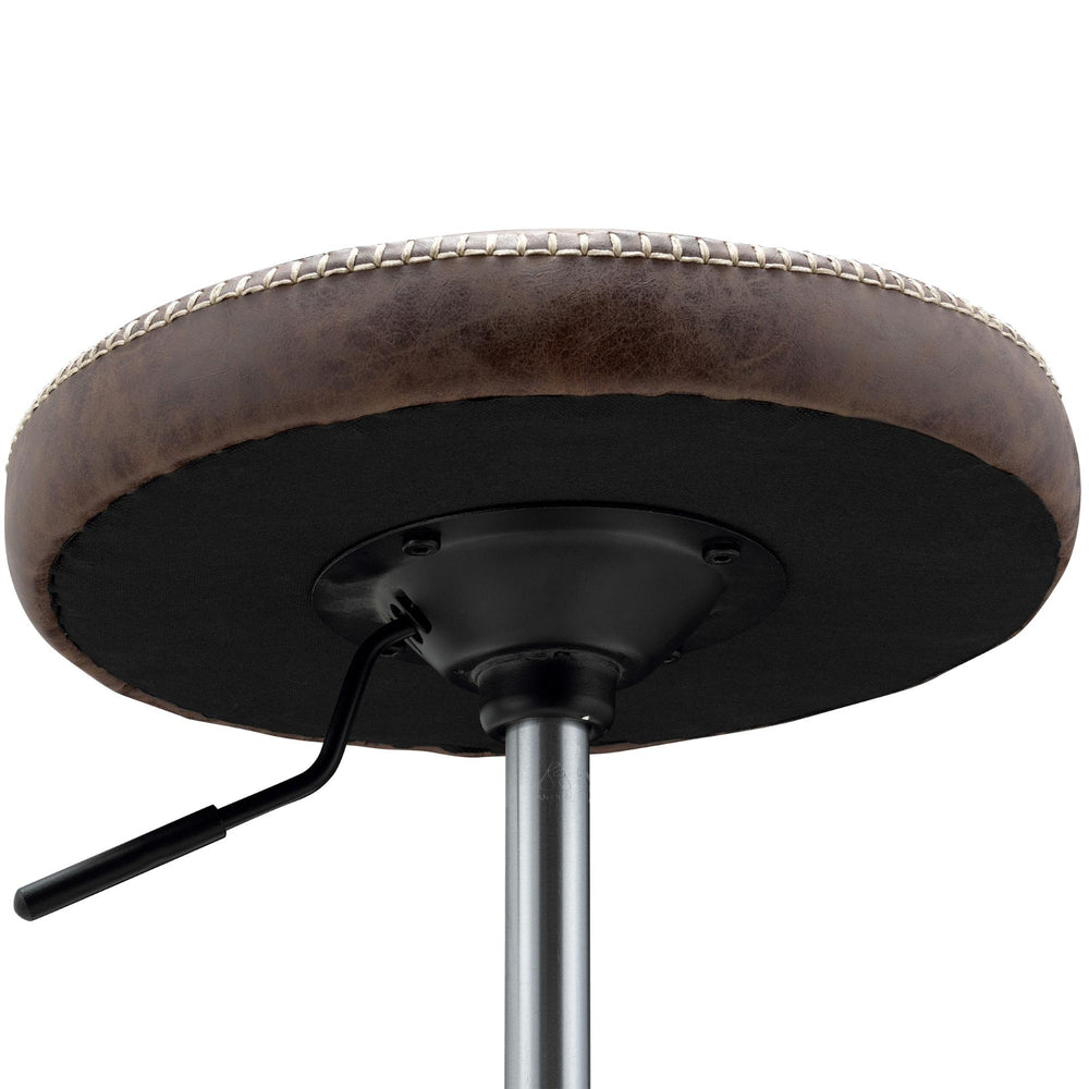 Eaton Faux Leather Gaslift Swivel Bar Stool - Vintage Coffee Brown - view 7