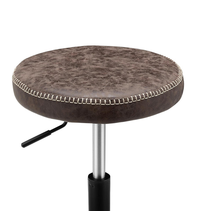 Eaton Faux Leather Gaslift Swivel Bar Stool - Vintage Coffee Brown - view 6