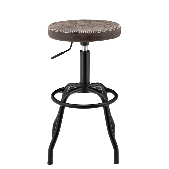 Eaton Faux Leather Gaslift Swivel Bar Stool - Vintage Coffee Brown - view 4