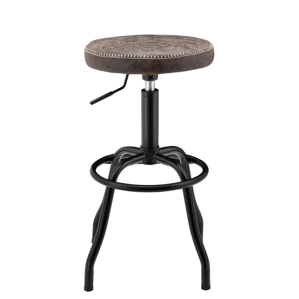 Eaton Faux Leather Gaslift Swivel Bar Stool - Vintage Coffee Brown - view 4
