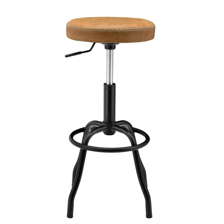 Eaton Faux Leather Gaslift Swivel Bar Stool - Vintage Cedar