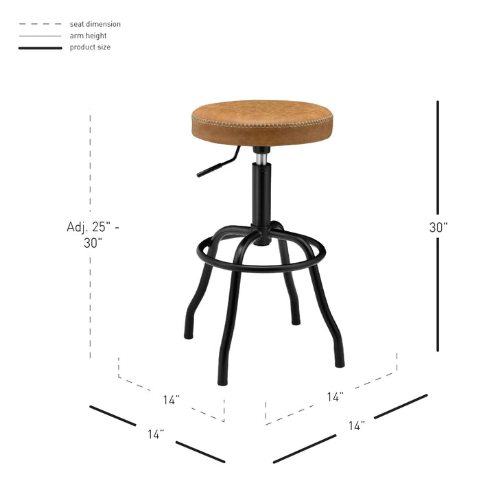 Eaton Faux Leather Gaslift Swivel Bar Stool - Vintage Cedar - view 2