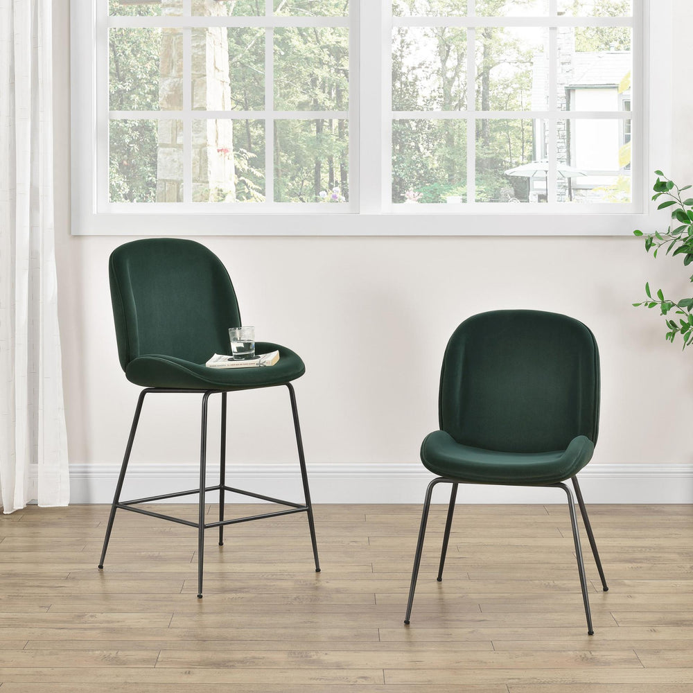 Lucy Velvet Dining Side Chair - Gallery Dark Green - view 5