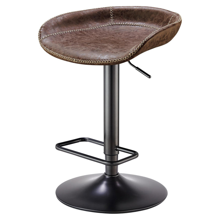 Rogue Faux Leather Gaslift Swivel Bar Stool - Vintage Coffee Brown