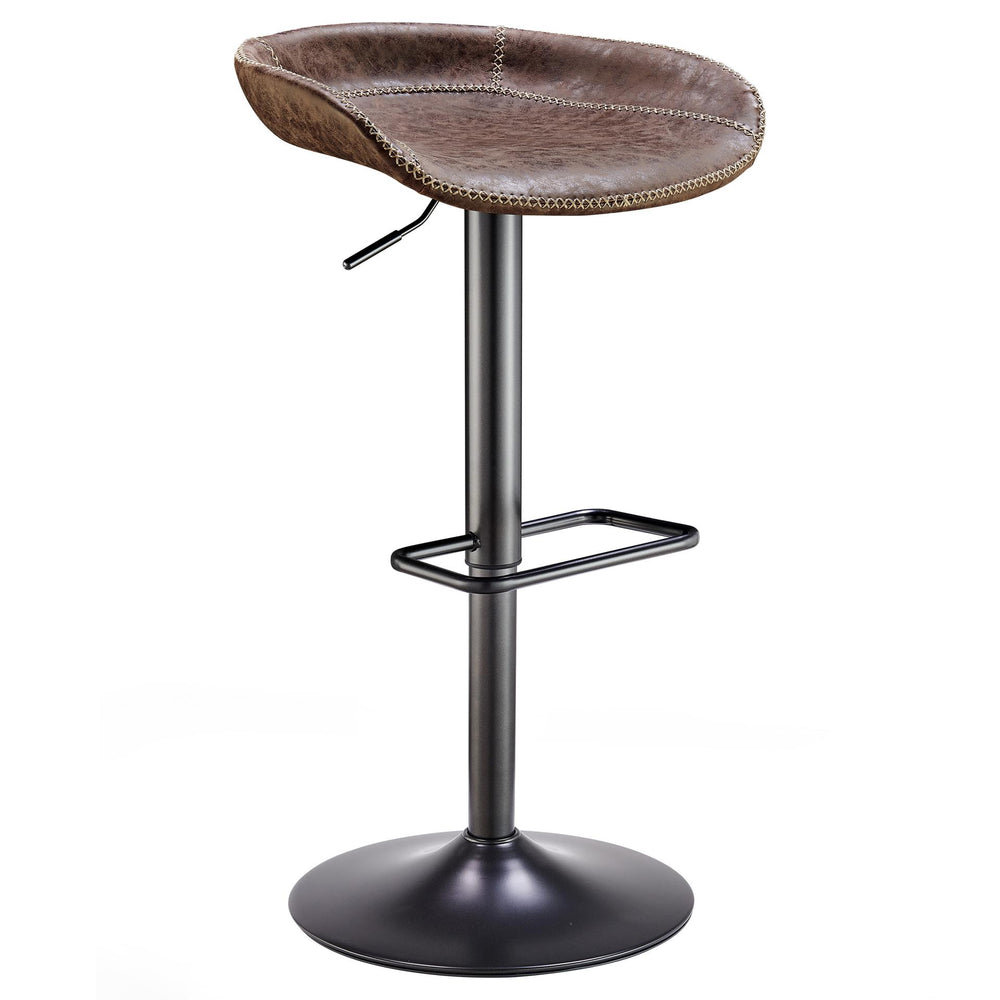 Rogue Faux Leather Gaslift Swivel Bar Stool - Vintage Coffee Brown - view 8