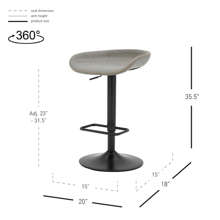 Rogue Faux Leather Gaslift Swivel Bar Stool - Vintage Mist Gray