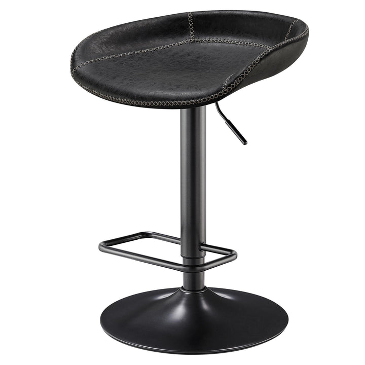 Rogue Faux Leather Gaslift Swivel Bar Stool - Vintage Black