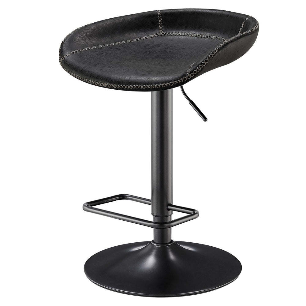 Rogue Faux Leather Gaslift Swivel Bar Stool - Vintage Black