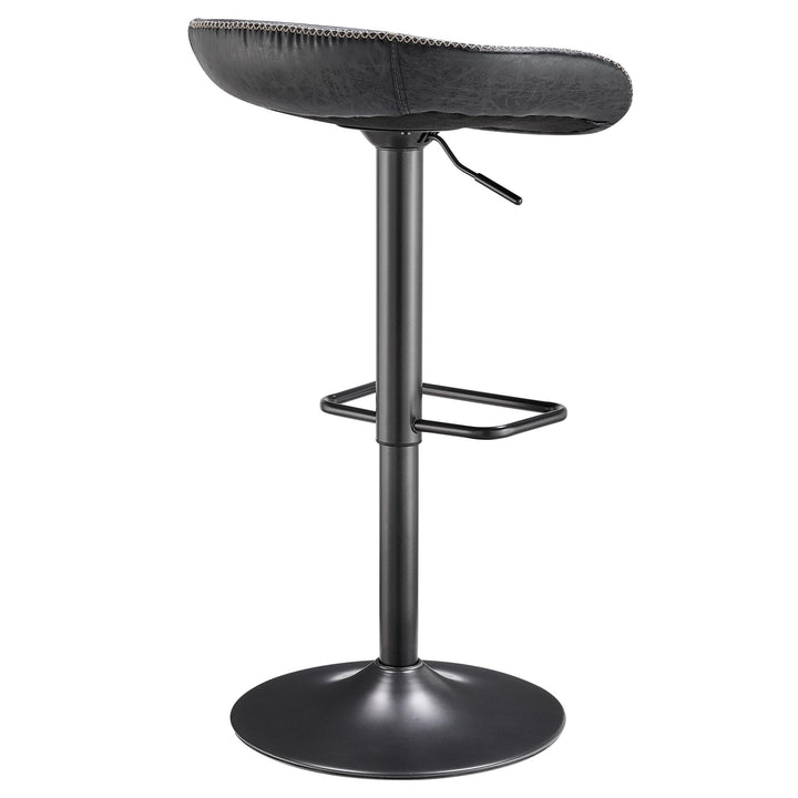 Rogue Faux Leather Gaslift Swivel Bar Stool - Vintage Black - view 8