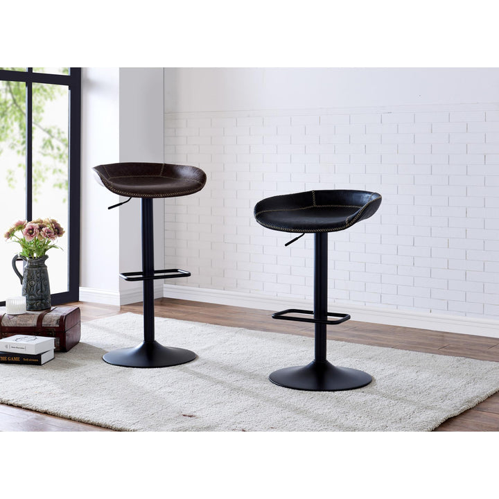 Rogue Faux Leather Gaslift Swivel Bar Stool - Vintage Black - view 4