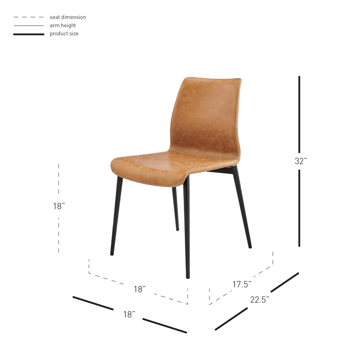 Jayden Faux Leather Dining Side Chair - Vintage Cedar