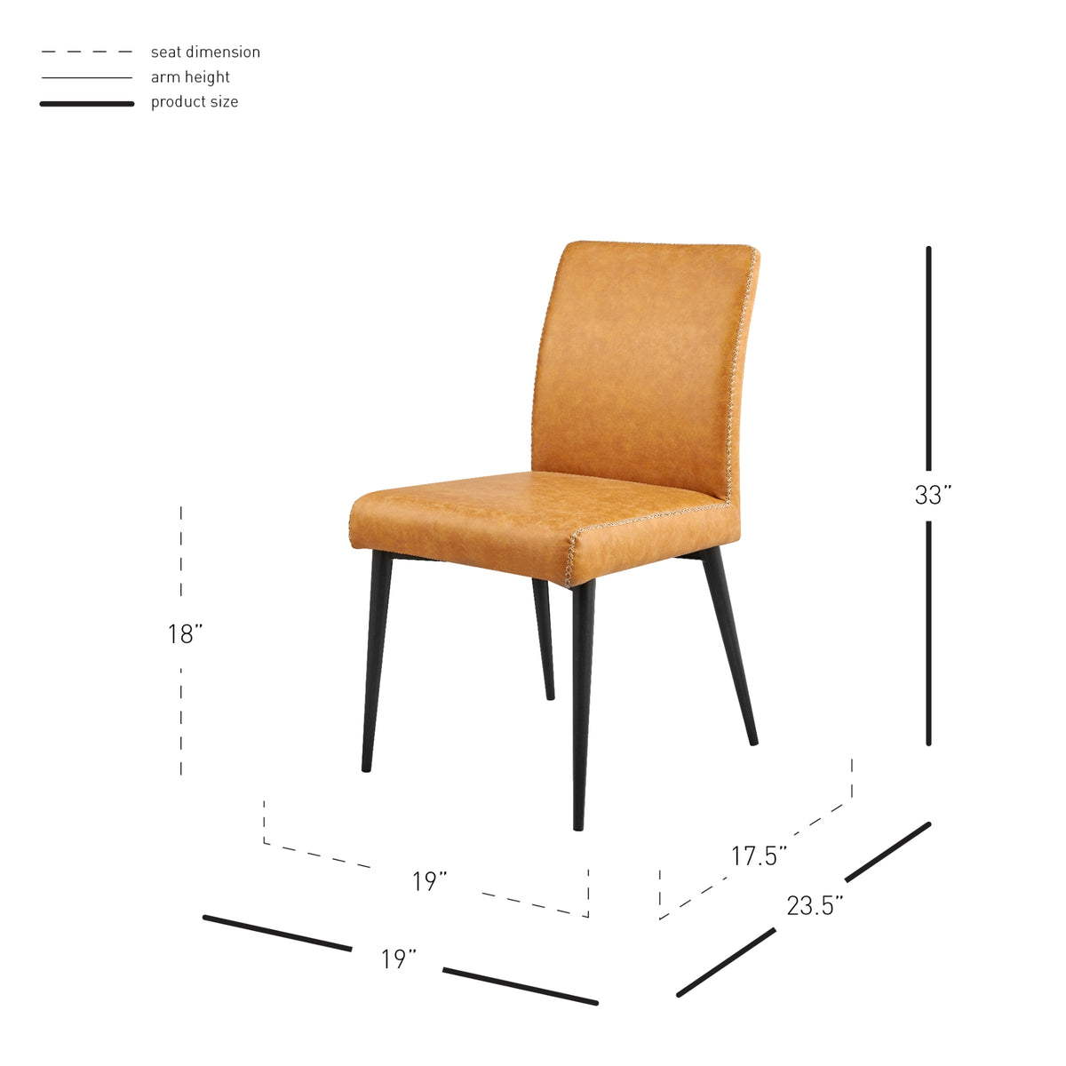 Kevin Faux Leather Dining Side Chair - Vintage Cedar - view 2