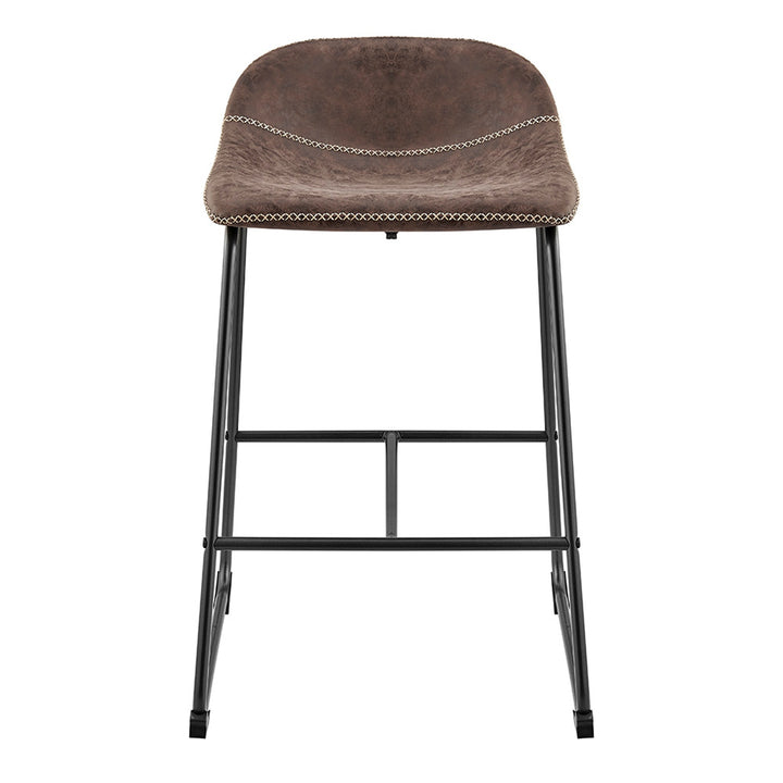 Leighton Faux Leather Counter Stool - Vintage Coffee Brown - view 4