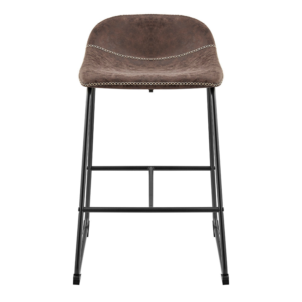 Leighton Faux Leather Counter Stool - Vintage Coffee Brown - view 4