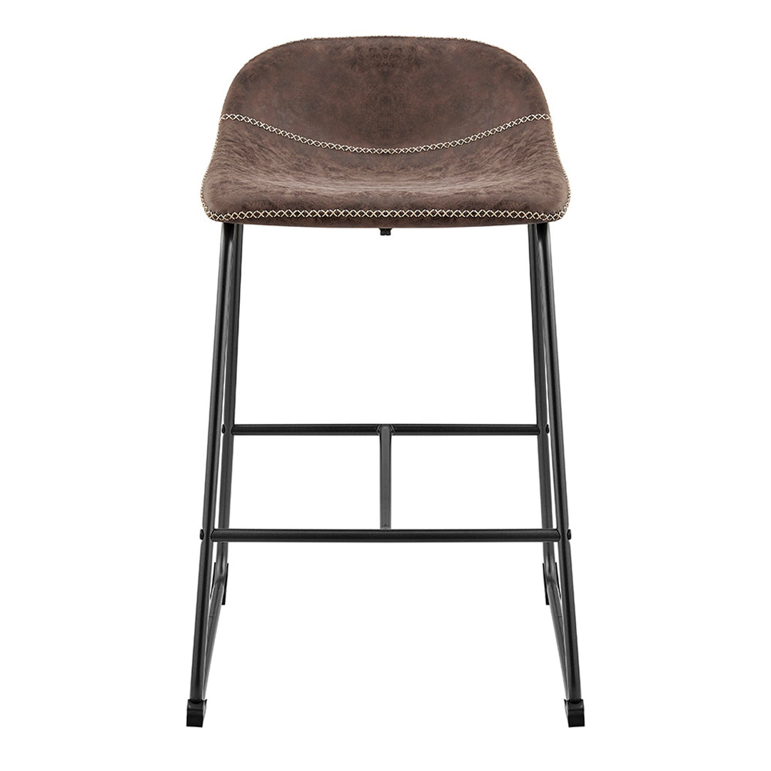 Leighton Faux Leather Counter Stool - Vintage Coffee Brown - view 4