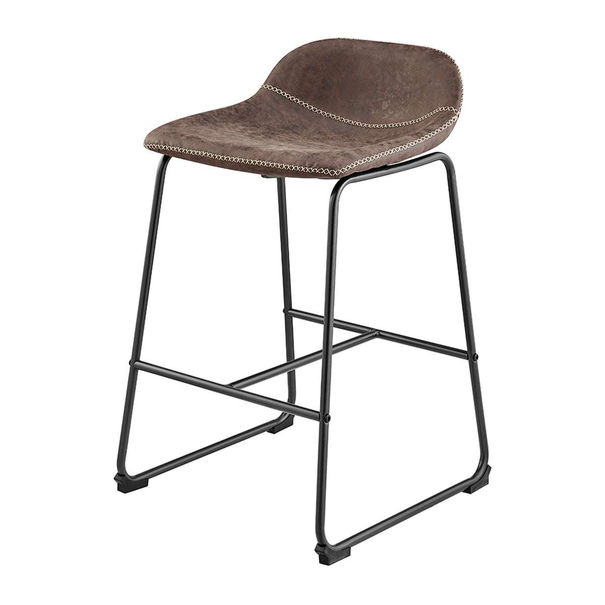 Leighton Faux Leather Counter Stool - Vintage Coffee Brown
