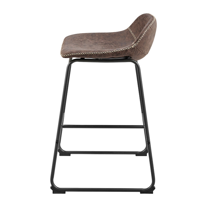 Leighton Faux Leather Counter Stool - Vintage Coffee Brown - view 5