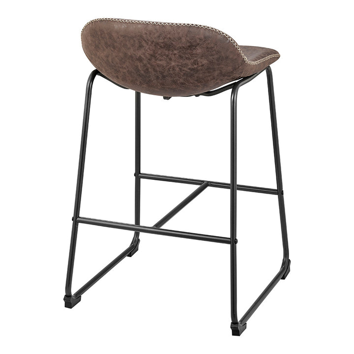 Leighton Faux Leather Counter Stool - Vintage Coffee Brown - view 7
