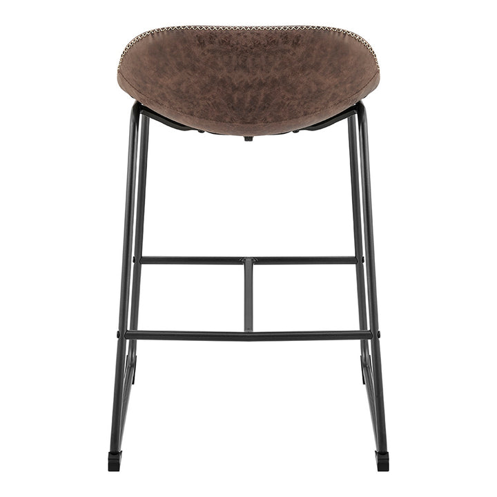 Leighton Faux Leather Counter Stool - Vintage Coffee Brown - view 6