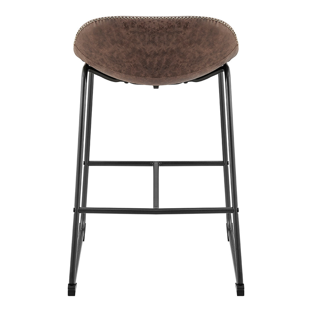 Leighton Faux Leather Counter Stool - Vintage Coffee Brown - view 6