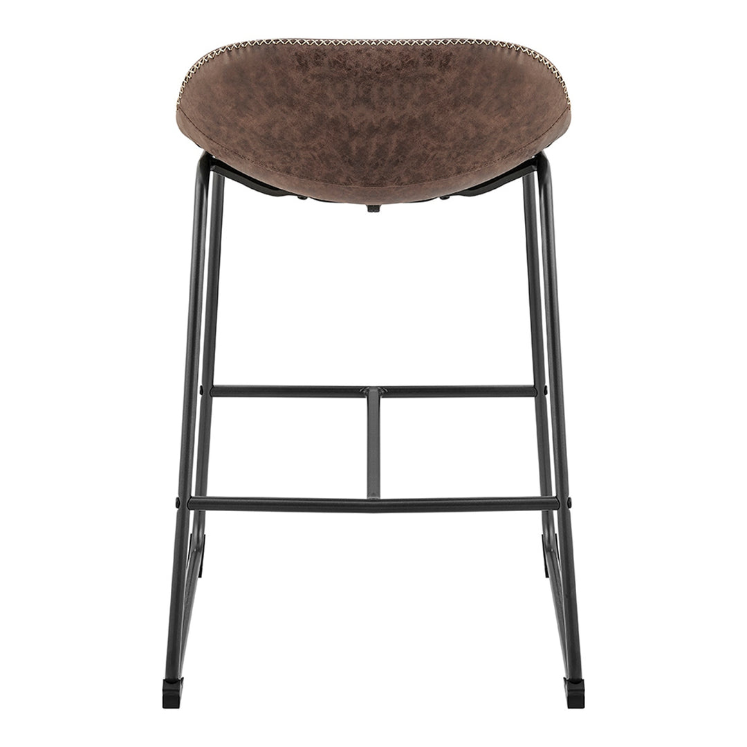 Leighton Faux Leather Counter Stool - Vintage Coffee Brown - view 6
