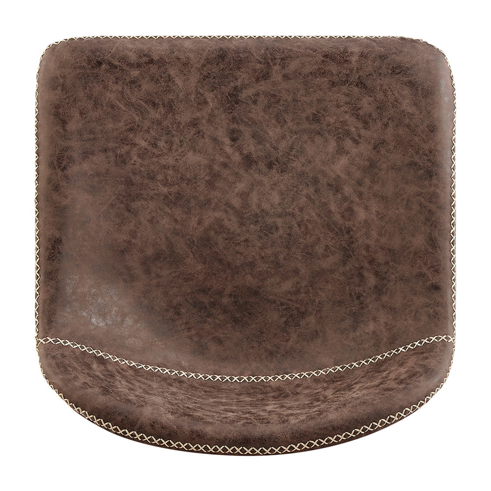 Leighton Faux Leather Counter Stool - Vintage Coffee Brown - view 8