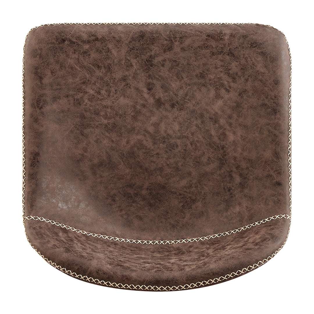 Leighton Faux Leather Counter Stool - Vintage Coffee Brown - view 8