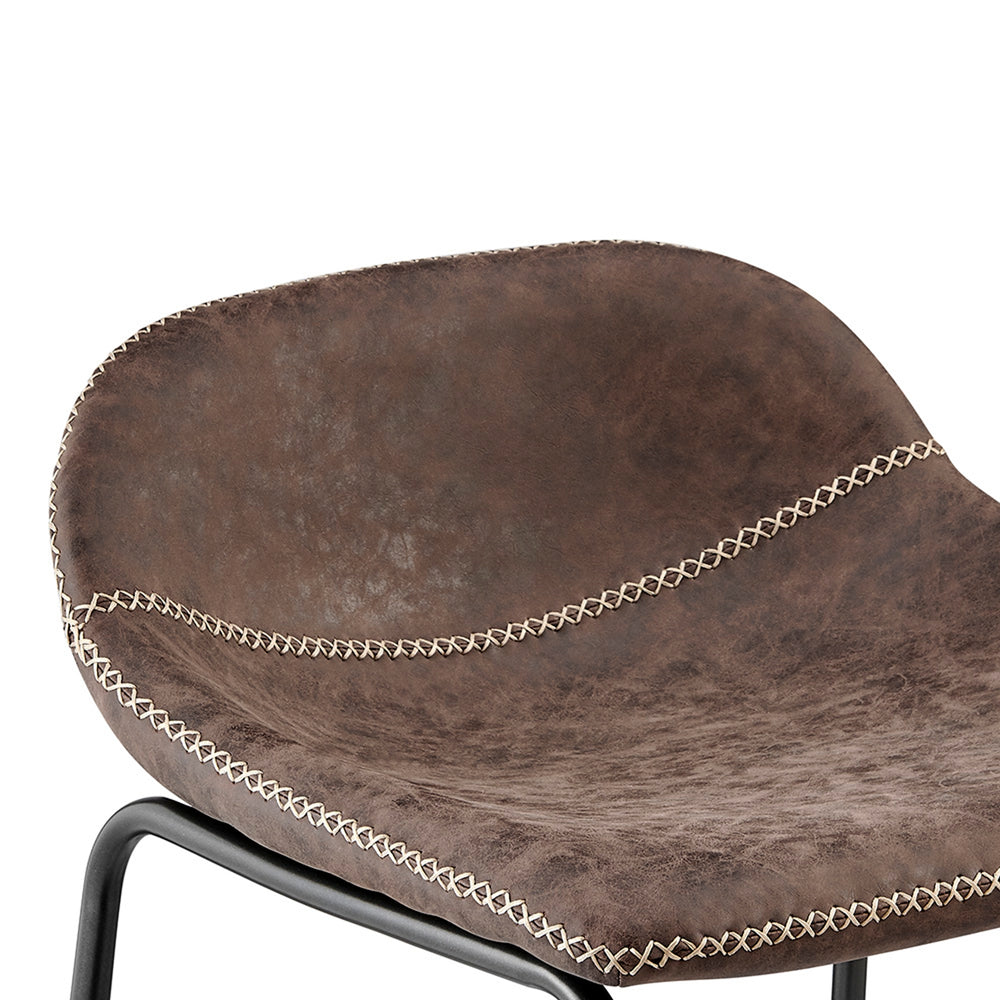 Leighton Faux Leather Counter Stool - Vintage Coffee Brown - view 9