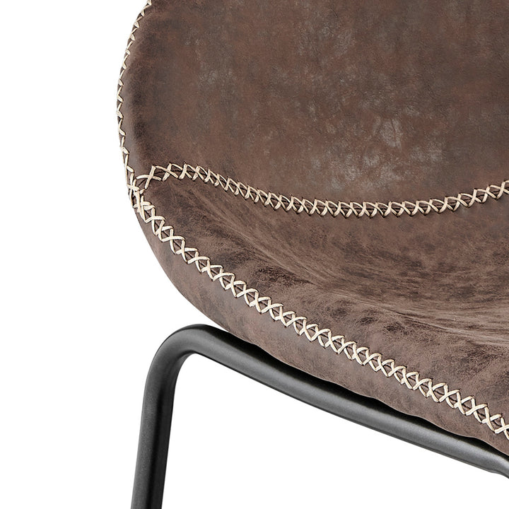 Leighton Faux Leather Counter Stool - Vintage Coffee Brown - view 11