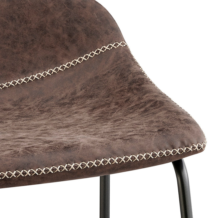 Leighton Faux Leather Counter Stool - Vintage Coffee Brown - view 10