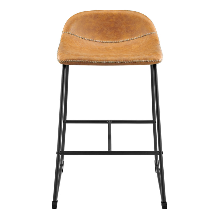 Leighton Faux Leather Counter Stool - Vintage Cedar - view 4