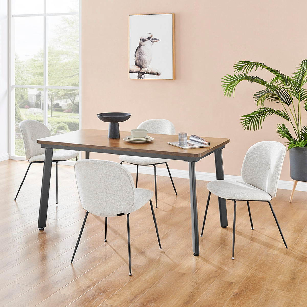 Nisha Boucle Dining Side Chair - Posh Ivory - view 3