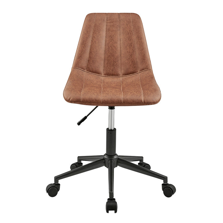 Robert Faux Leather Swivel Office Chair - Umber Brown - view 3