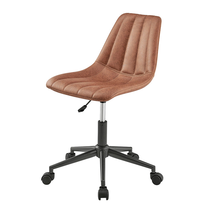 Robert Faux Leather Swivel Office Chair - Umber Brown
