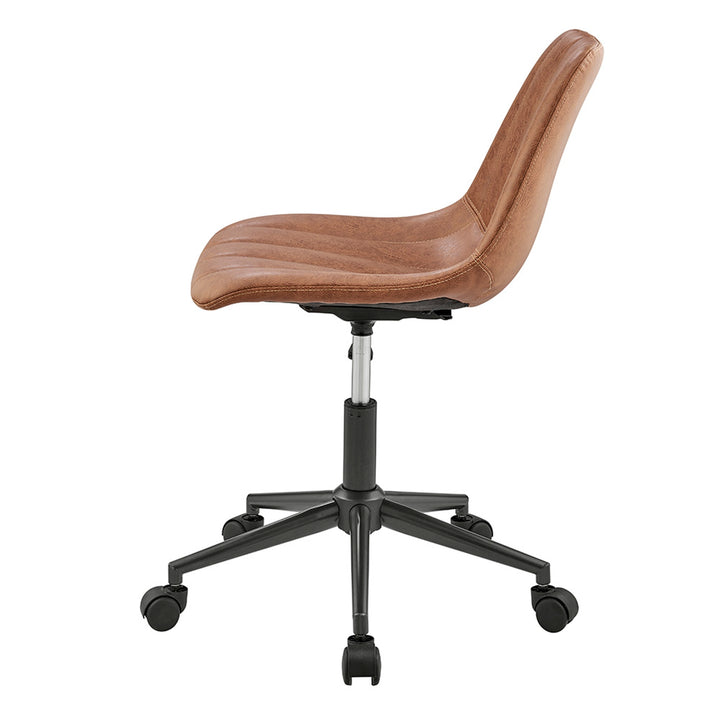 Robert Faux Leather Swivel Office Chair - Umber Brown - view 4