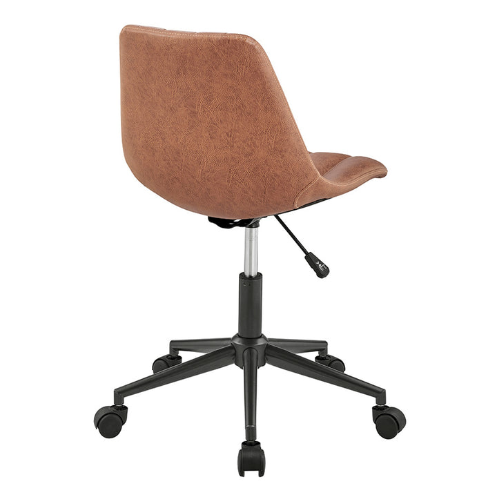 Robert Faux Leather Swivel Office Chair - Umber Brown - view 6