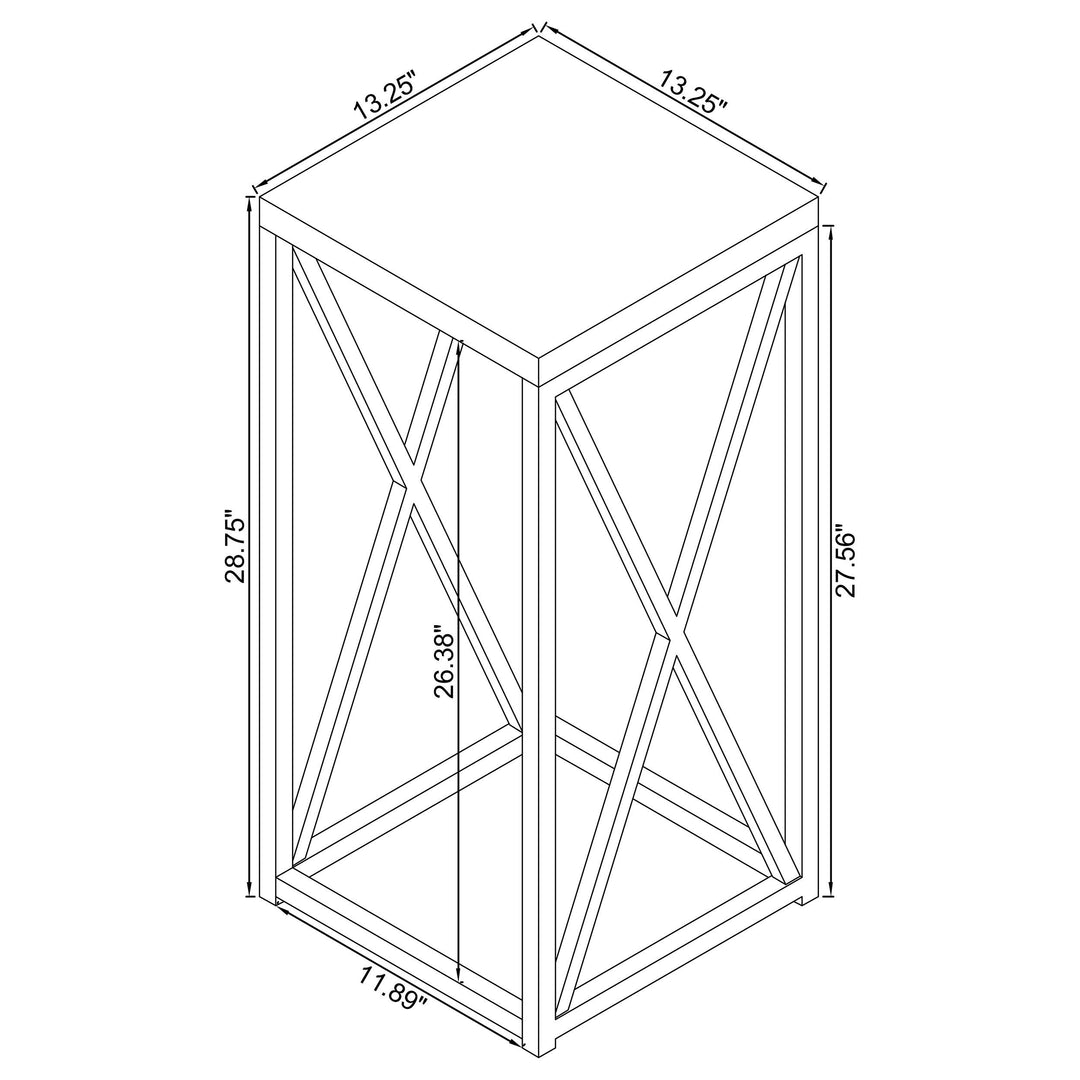 Coaster Furniture 930014 Edmund Square Accent Side Table White High Gloss and Chrome