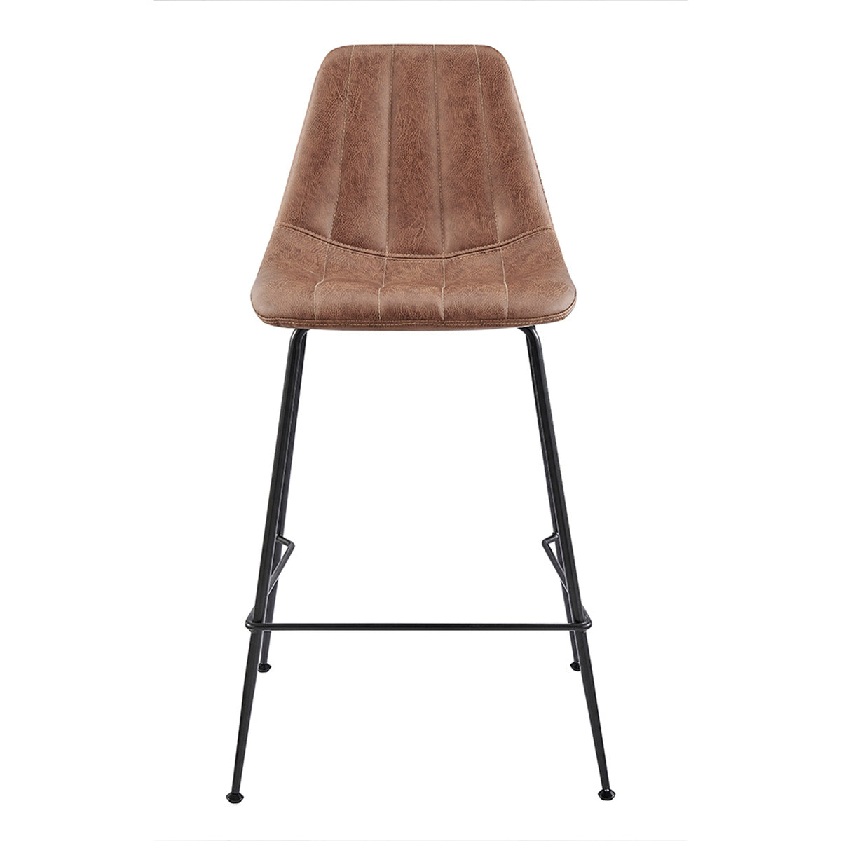 Robert Faux Leather Counter Stool - Umber Brown - view 2