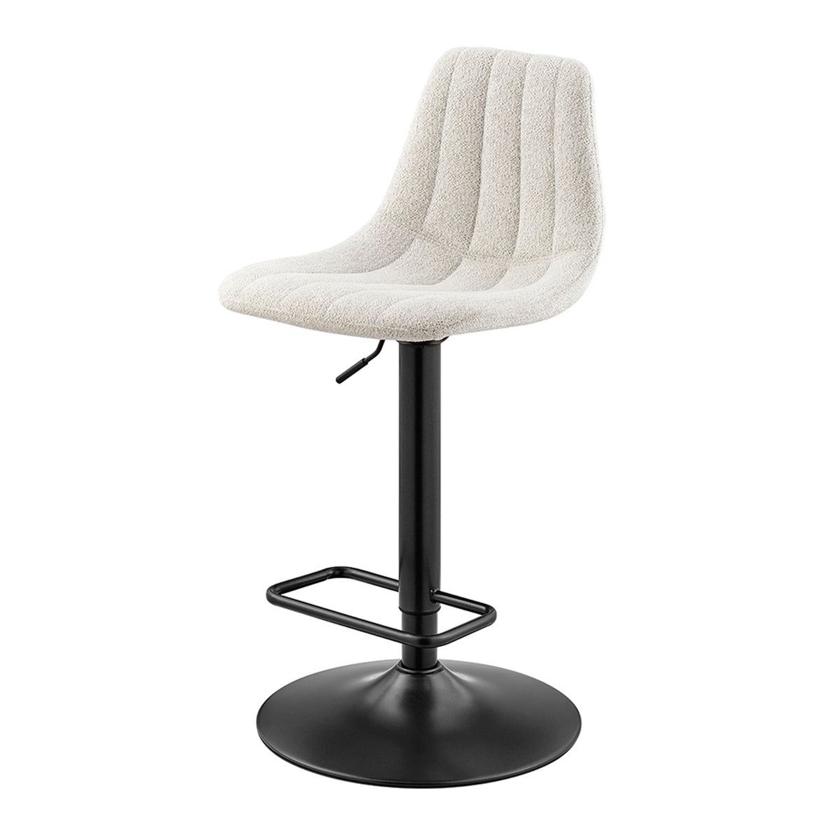 Robert Boucle Gaslift Swivel Bar Stool - Posh Ivory