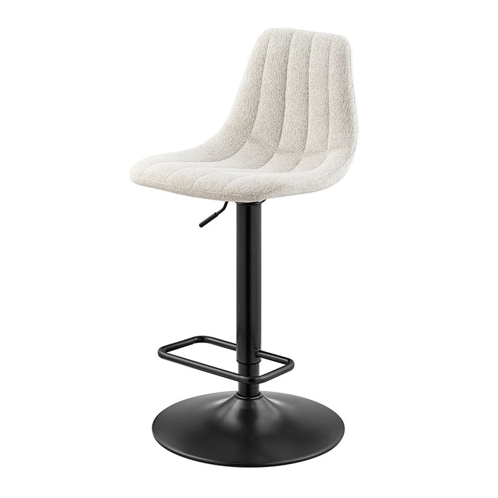 Robert Boucle Gaslift Swivel Bar Stool - Posh Ivory