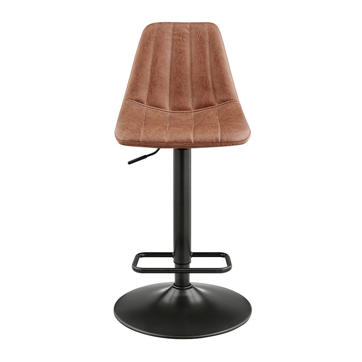 Robert Faux Leather Gaslift Swivel Bar Stool - Umber Brown - view 3