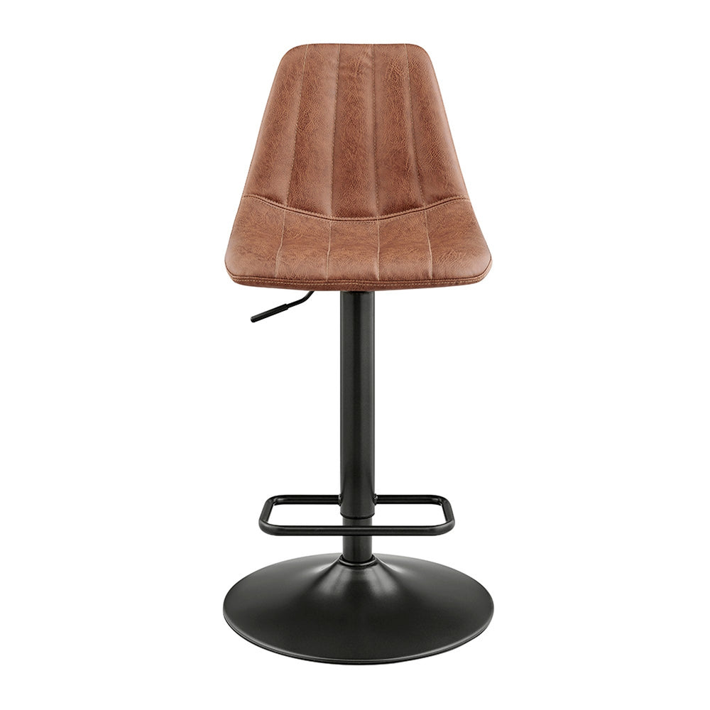 Robert Faux Leather Gaslift Swivel Bar Stool - Umber Brown - view 3