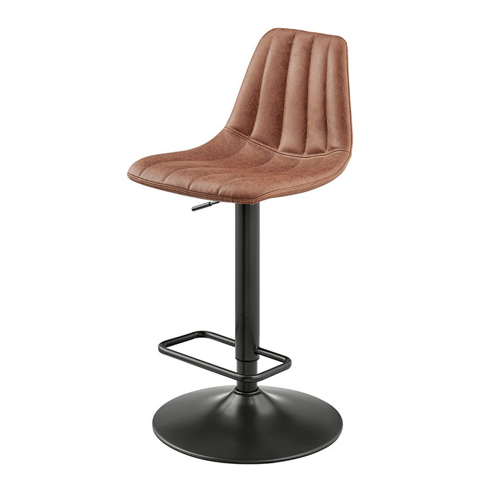 Robert Faux Leather Gaslift Swivel Bar Stool - Umber Brown