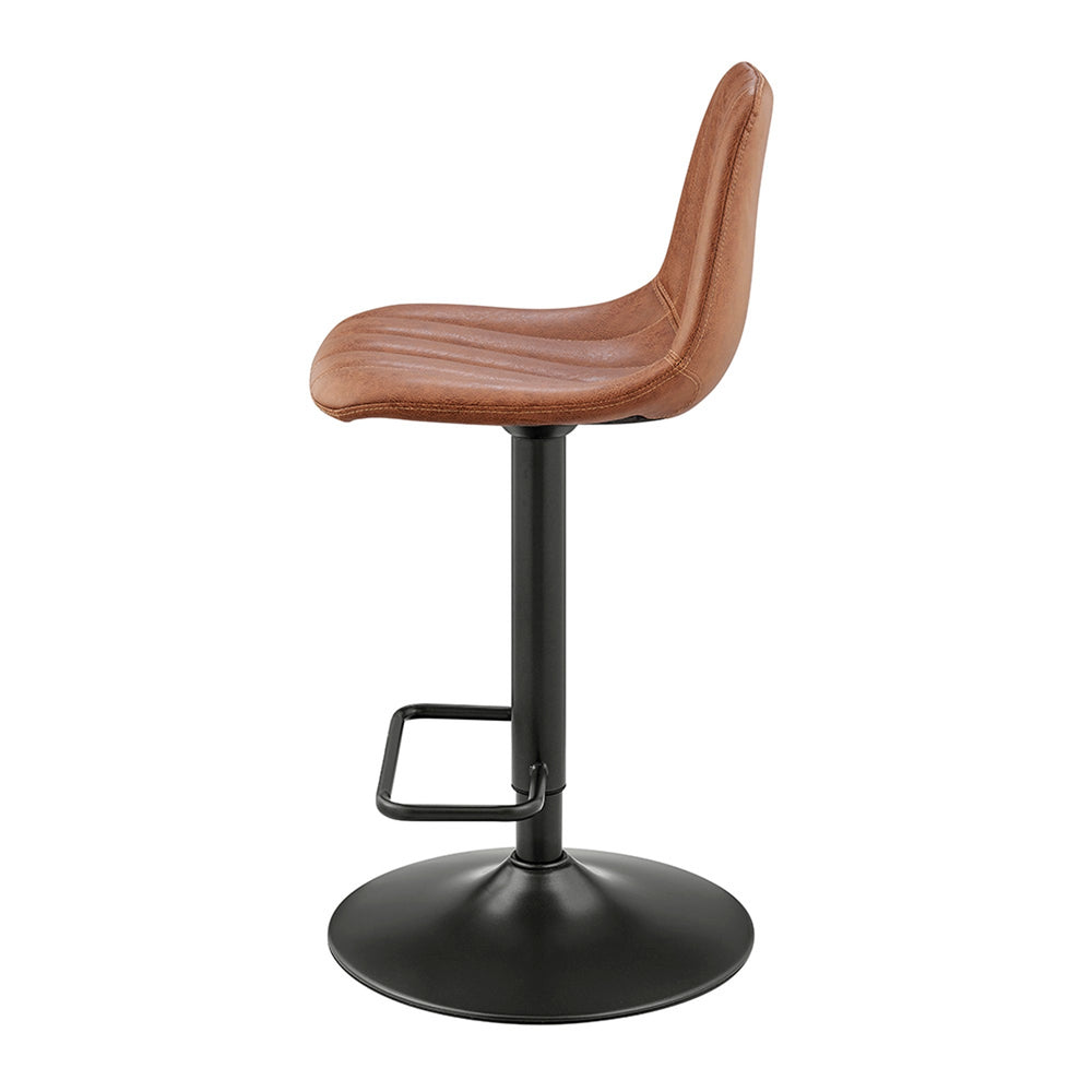 Robert Faux Leather Gaslift Swivel Bar Stool - Umber Brown - view 4