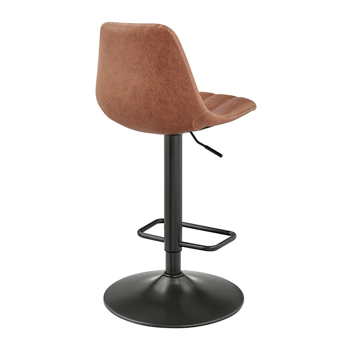 Robert Faux Leather Gaslift Swivel Bar Stool - Umber Brown - view 6